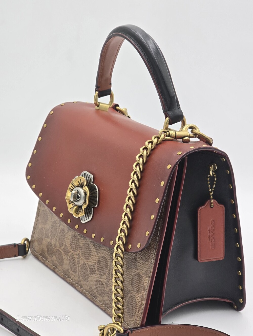 💥NWOT💥Coach Parker Top Handle Bag, Rust/ Signature Canvas - Picture 2 of 16